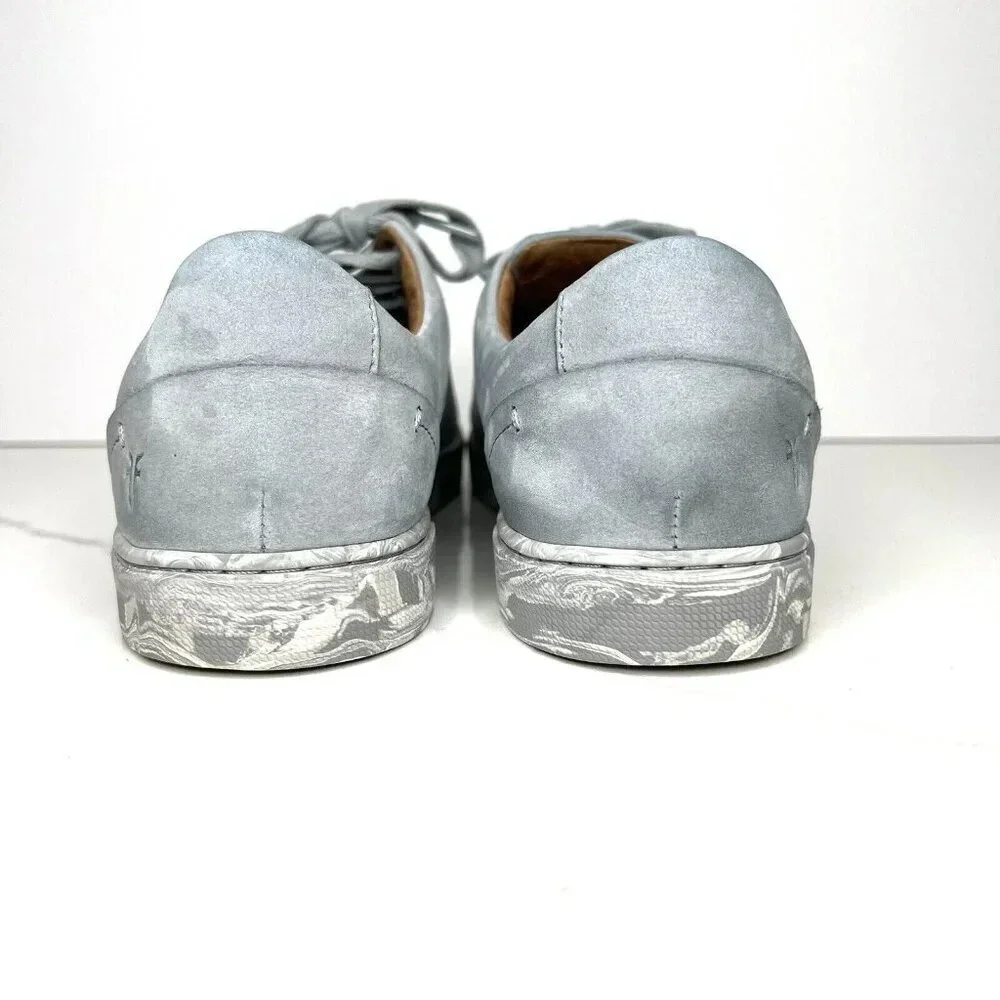 Frye Ivy Blue Ice Gray Nubuck Leather Sneakers Comfort Y2K Outsoles $178 Lace up